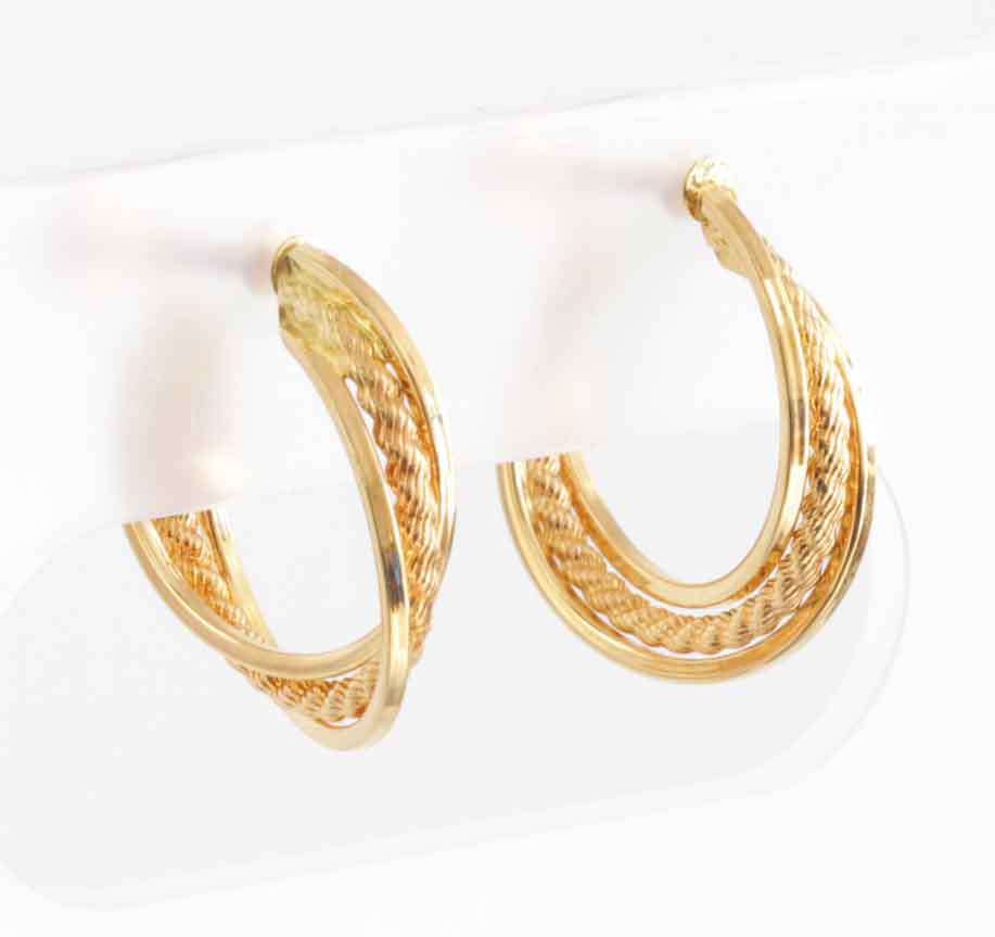 美品『USED』 K18 
 デザインフープ イヤリング
 4.7g