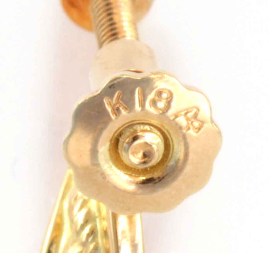 美品『USED』 K18 
 デザインフープ イヤリング
 4.7g