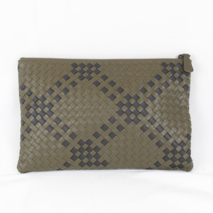 良品『USED』 
BOTTEGAVENETA ボッテガヴェネタ 
 クラッチバッグ 
レザー カーキ