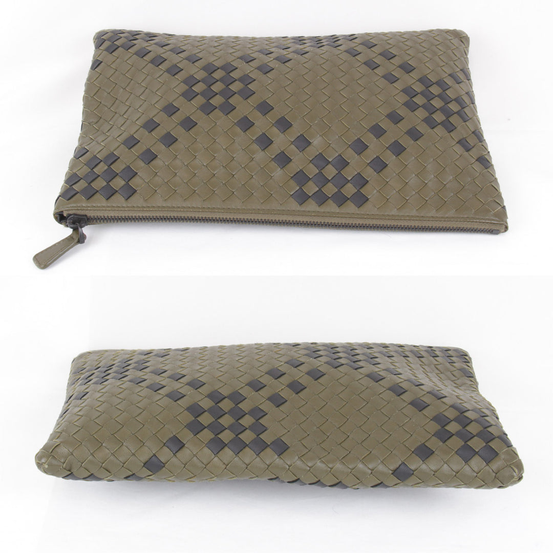 良品『USED』 
BOTTEGAVENETA ボッテガヴェネタ 
 クラッチバッグ 
レザー カーキ