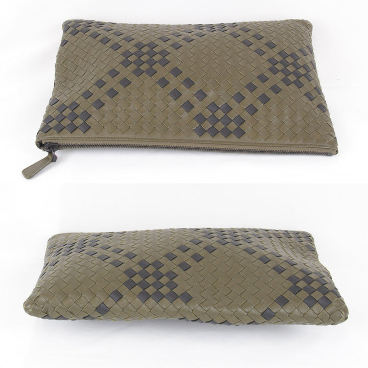 良品『USED』 
BOTTEGAVENETA ボッテガヴェネタ 
 クラッチバッグ 
レザー カーキ