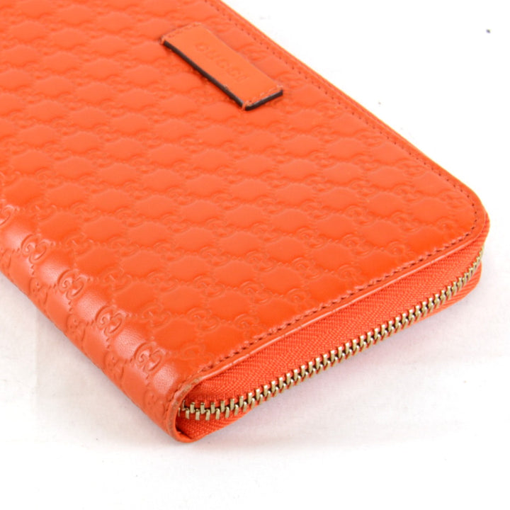 『USED』 
GUCCI グッチ 
 マイクログッチ ラウンドファスナー 449391・527545 長財布 
シマレザー オレンジ