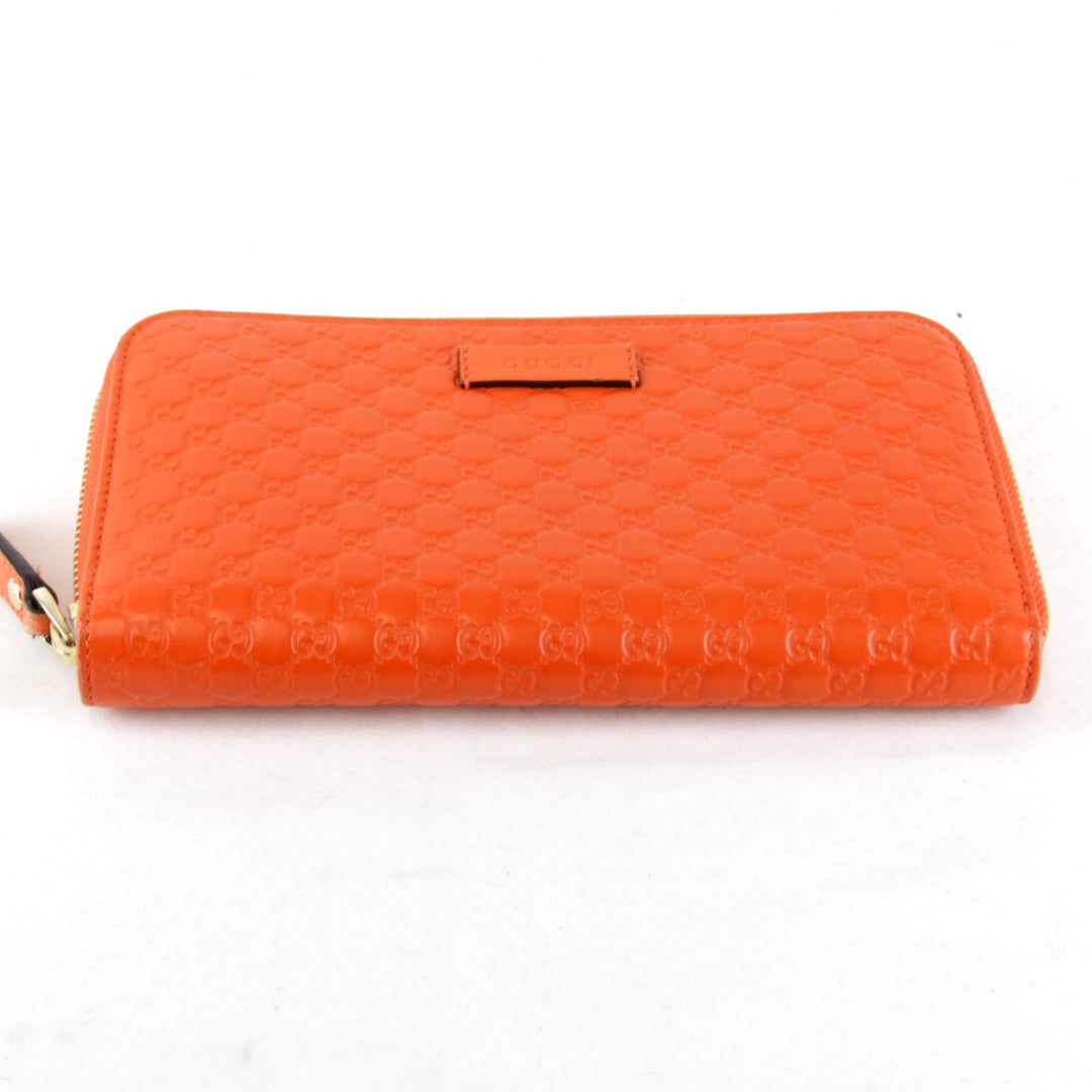 『USED』 
GUCCI グッチ 
 マイクログッチ ラウンドファスナー 449391・527545 長財布 
シマレザー オレンジ