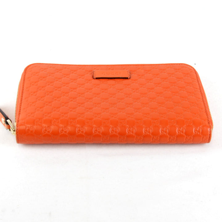 『USED』 
GUCCI グッチ 
 マイクログッチ ラウンドファスナー 449391・527545 長財布 
シマレザー オレンジ