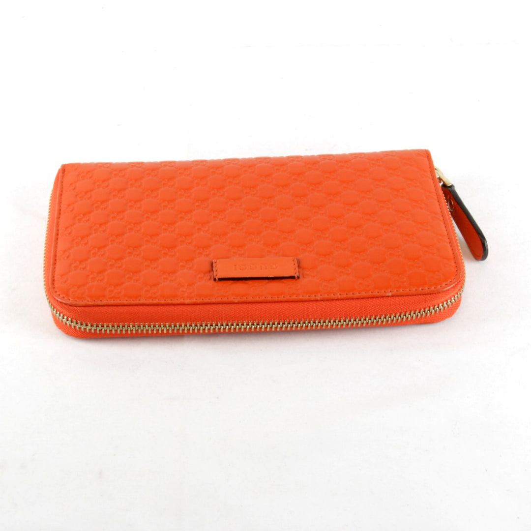 『USED』 
GUCCI グッチ 
 マイクログッチ ラウンドファスナー 449391・527545 長財布 
シマレザー オレンジ