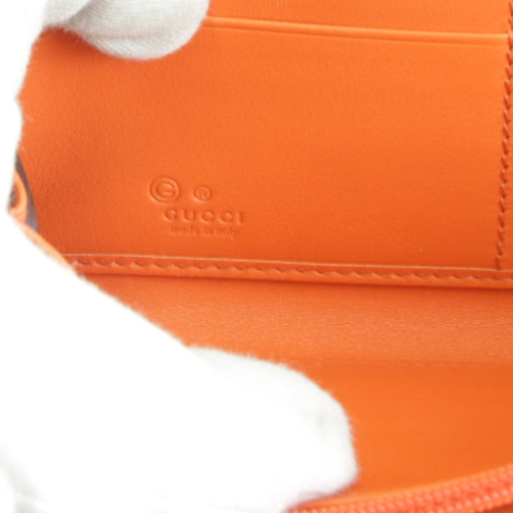 『USED』 
GUCCI グッチ 
 マイクログッチ ラウンドファスナー 449391・527545 長財布 
シマレザー オレンジ