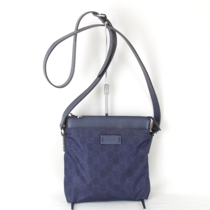 良品『USED』 
GUCCI グッチ 
 510339 213317 ショルダーバッグ 
ナイロン ネイビー