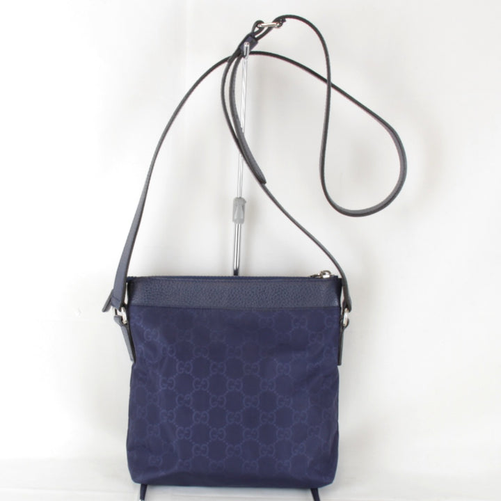 良品『USED』 
GUCCI グッチ 
 510339 213317 ショルダーバッグ 
ナイロン ネイビー