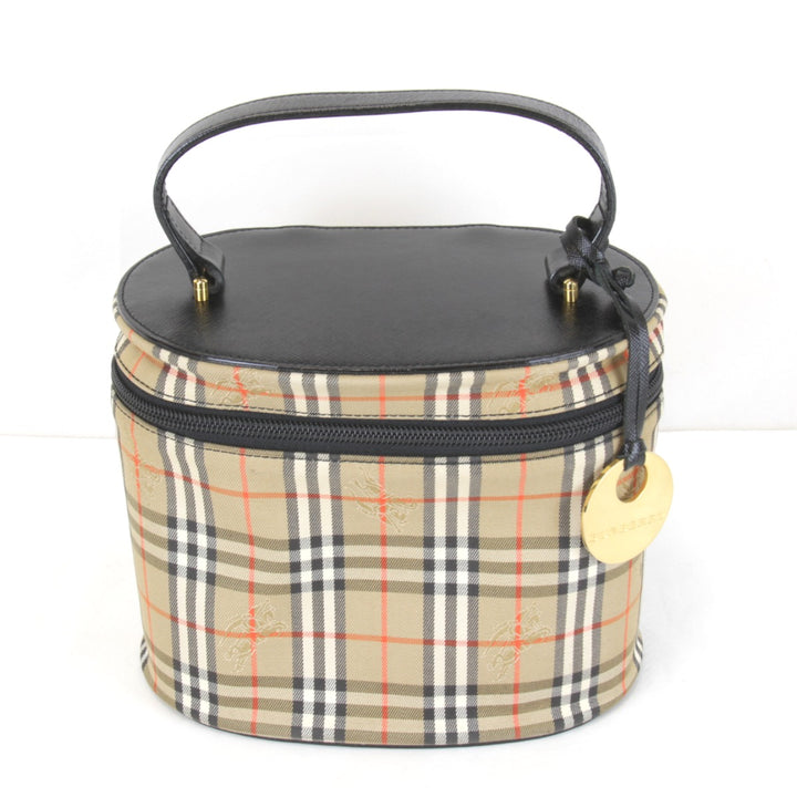 良品『USED』 
BURBERRY バーバリー 
 バニティバッグ 
キャンバス ベージュ