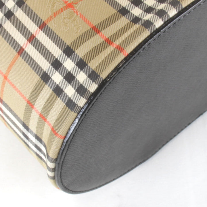 良品『USED』 
BURBERRY バーバリー 
 バニティバッグ 
キャンバス ベージュ