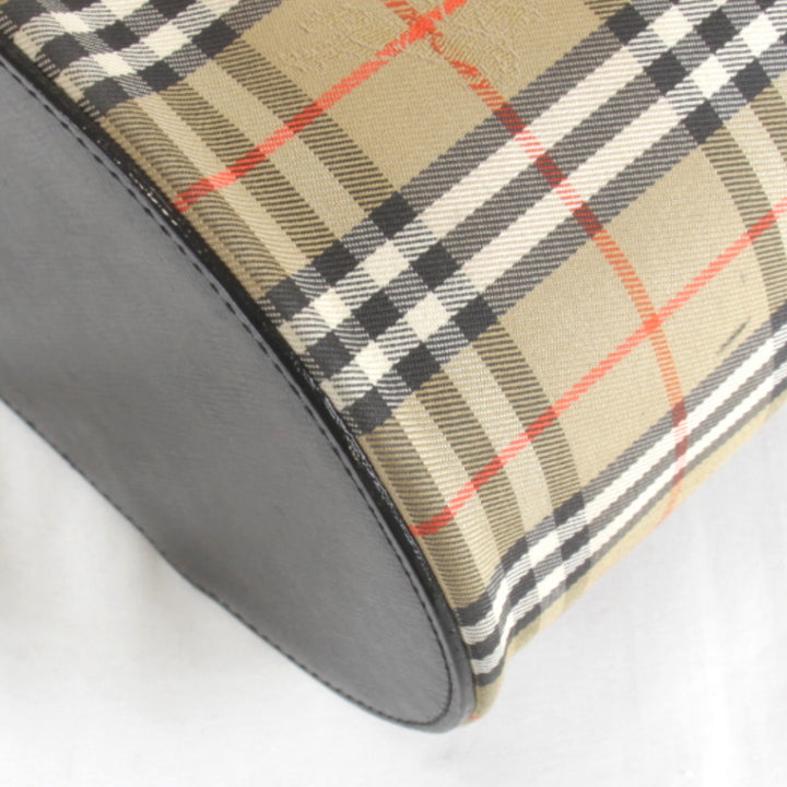 良品『USED』 
BURBERRY バーバリー 
 バニティバッグ 
キャンバス ベージュ