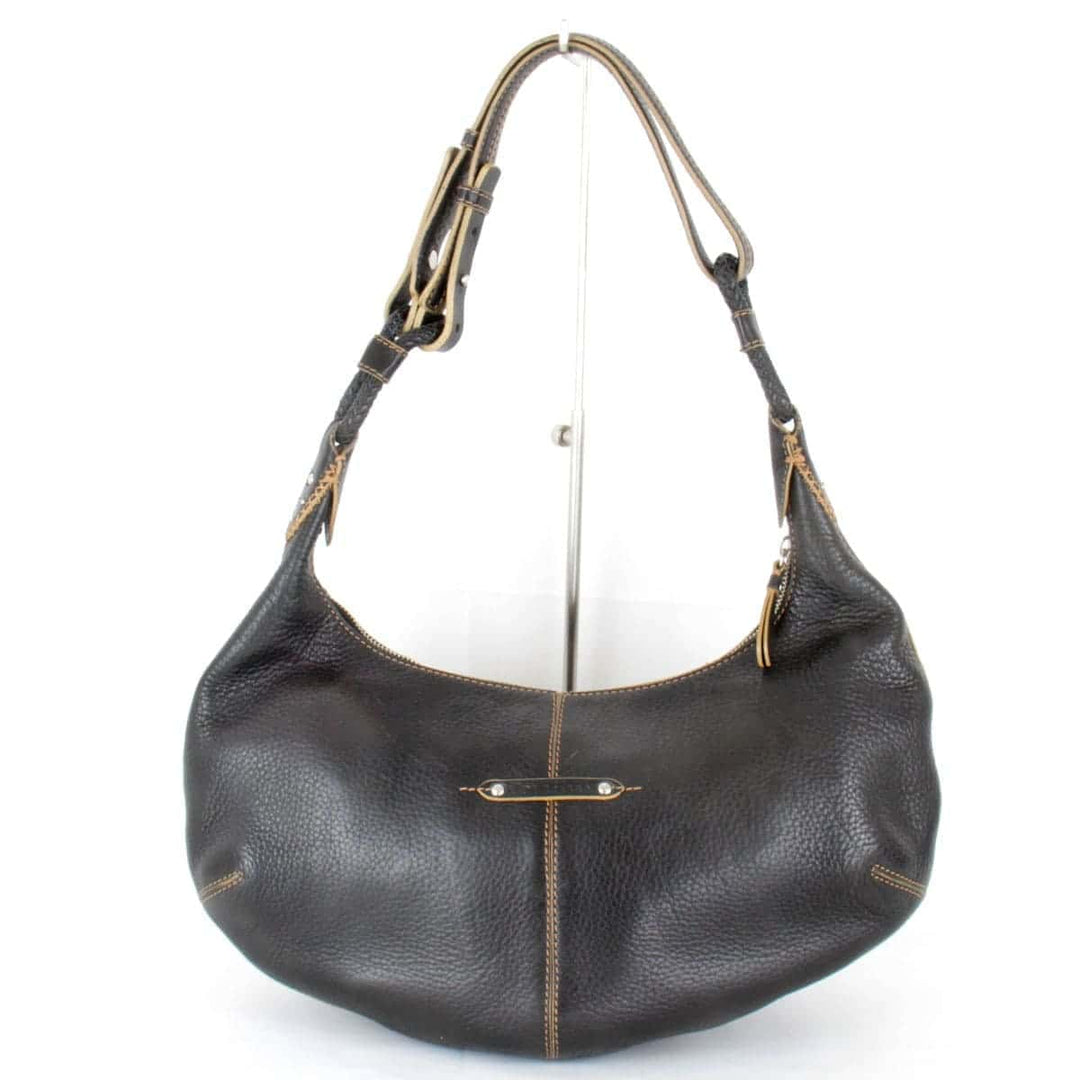 『USED』 
COLE HAAN コールハーン 
 ショルダーバッグ 
レザー ブラック