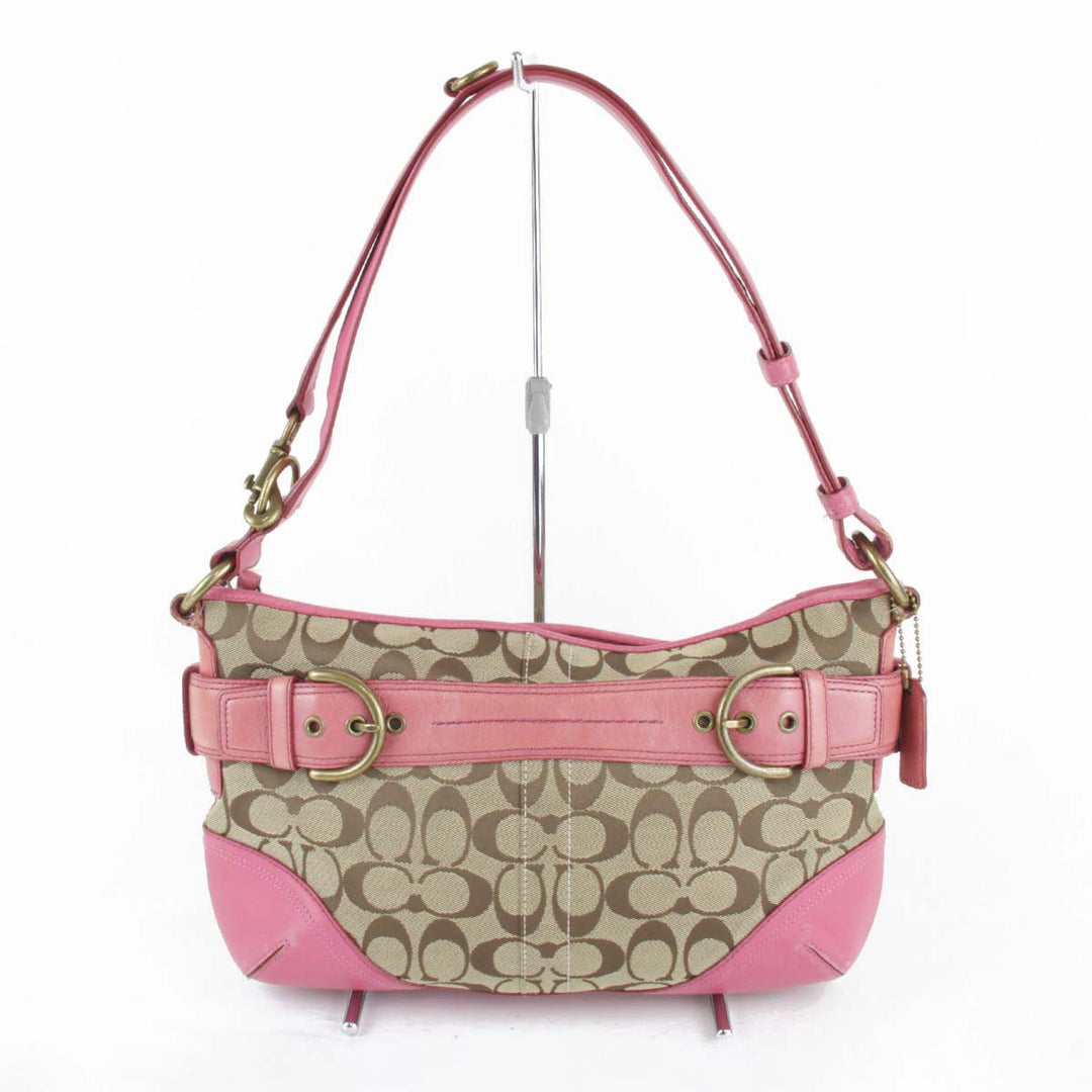 『USED』 
COACH コーチ 
 B0968 F07077 ショルダーバッグ 
キャンバス ピンク