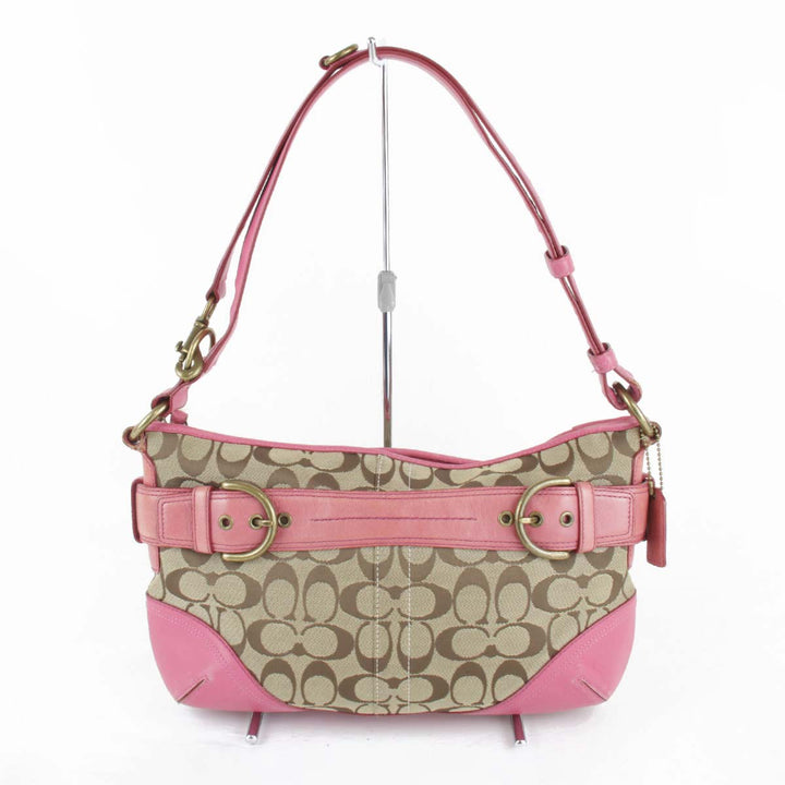 『USED』 
COACH コーチ 
 B0968 F07077 ショルダーバッグ 
キャンバス ピンク