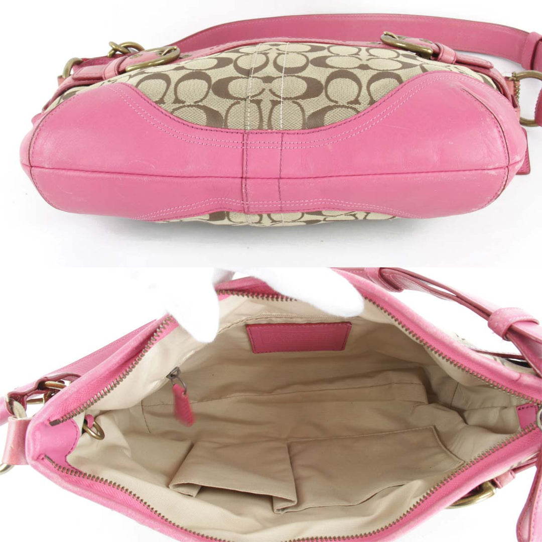 『USED』 
COACH コーチ 
 B0968 F07077 ショルダーバッグ 
キャンバス ピンク
