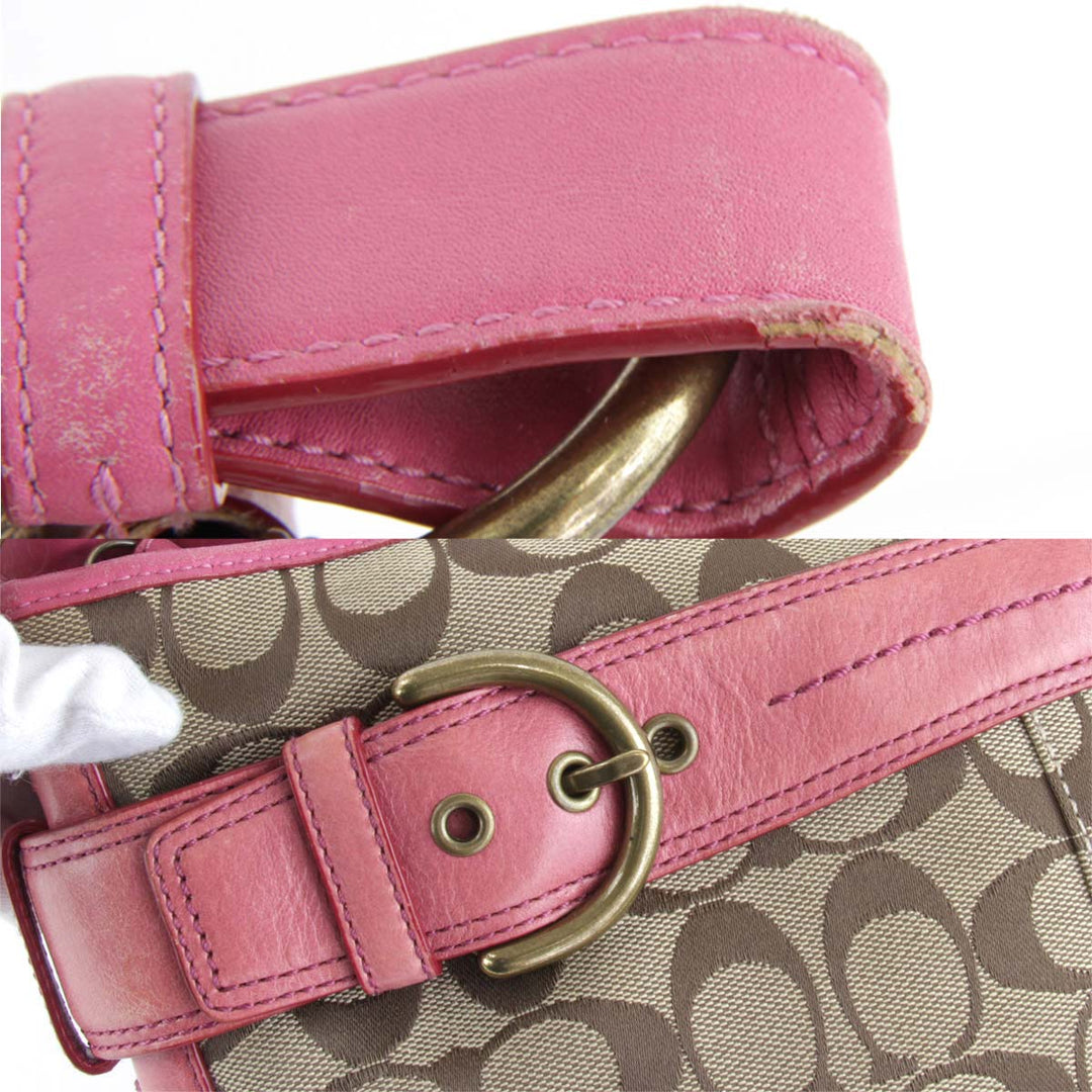 『USED』 
COACH コーチ 
 B0968 F07077 ショルダーバッグ 
キャンバス ピンク