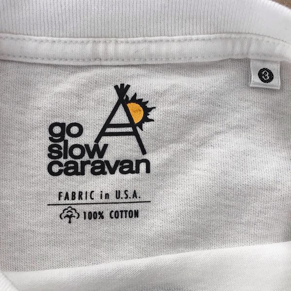 『USED』 
 
 ゴースローキャラバン go slow caravan ブラックバスクマ ビッグTシャツ サイズ3 半袖Ｔシャツ 
コットン ホワイト