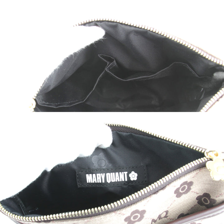美品『USED』 
MARY QUANT マリークヮント 
 ポーチ 
キャンバス ブラウン