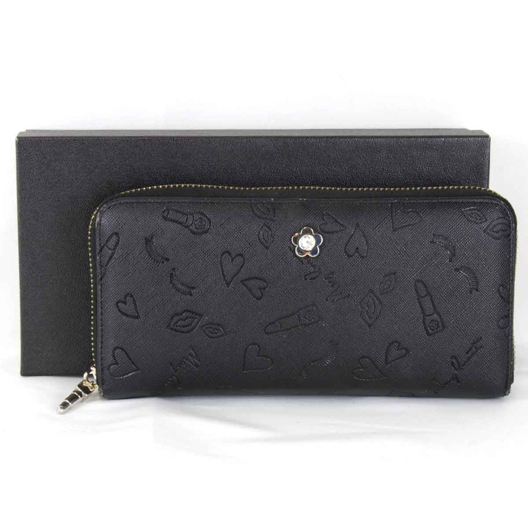 『USED』 
MARY QUANT マリークヮント 
 長財布 
レザー ブラック
