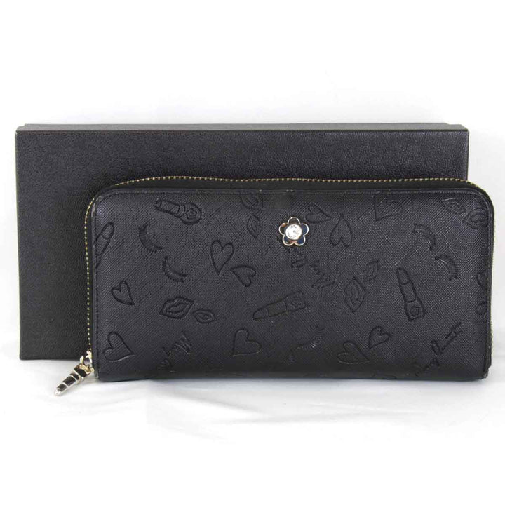 『USED』 
MARY QUANT マリークヮント 
 長財布 
レザー ブラック