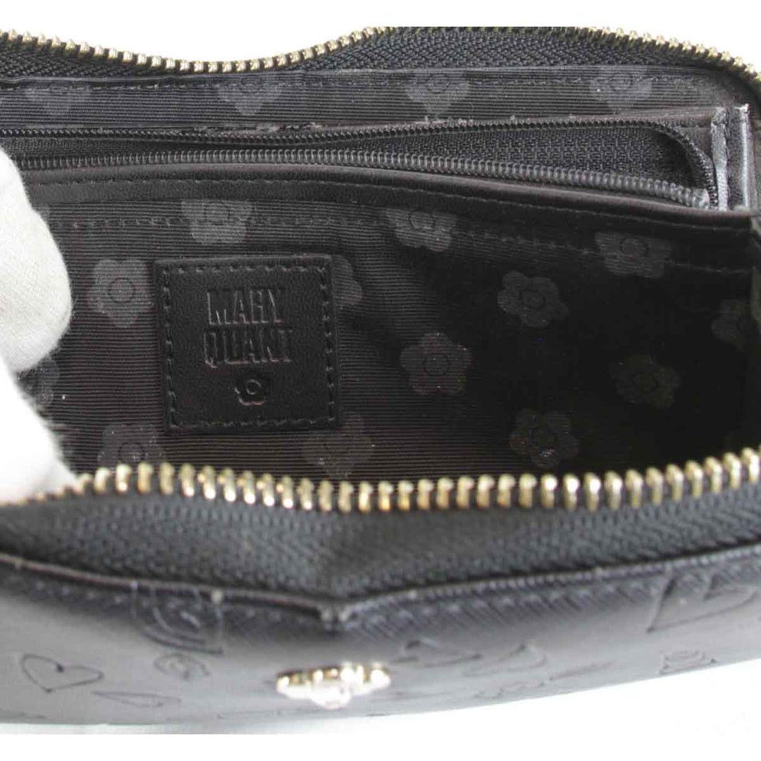 『USED』 
MARY QUANT マリークヮント 
 長財布 
レザー ブラック