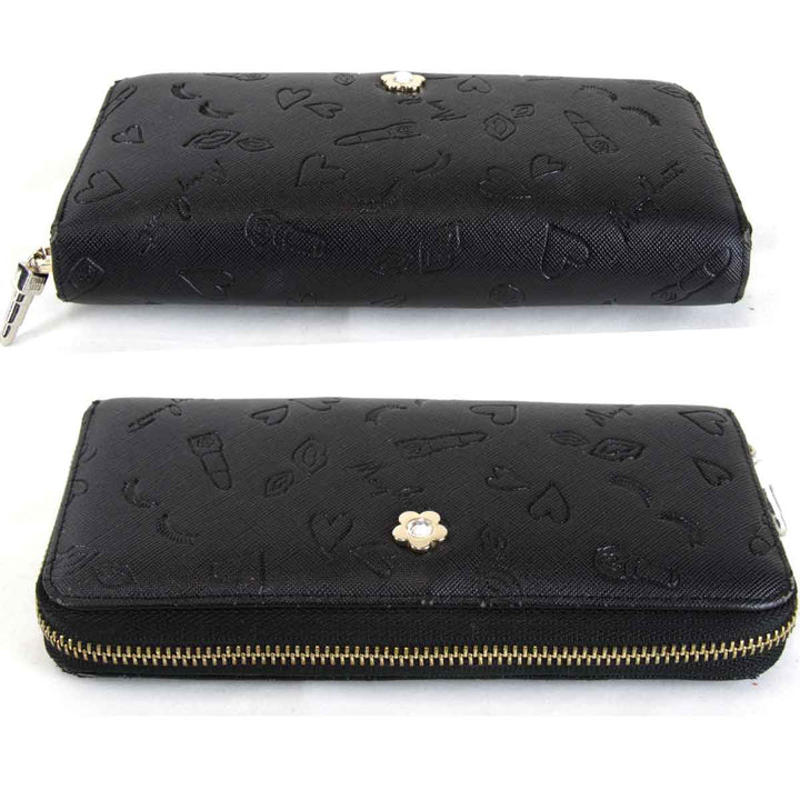 『USED』 
MARY QUANT マリークヮント 
 長財布 
レザー ブラック