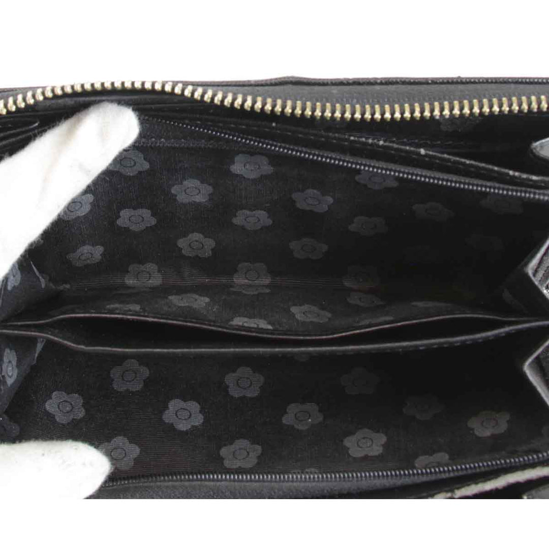 『USED』 
MARY QUANT マリークヮント 
 長財布 
レザー ブラック