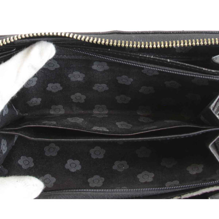 『USED』 
MARY QUANT マリークヮント 
 長財布 
レザー ブラック
