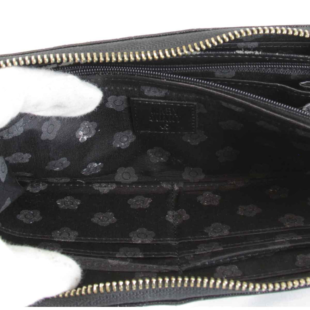 『USED』 
MARY QUANT マリークヮント 
 長財布 
レザー ブラック