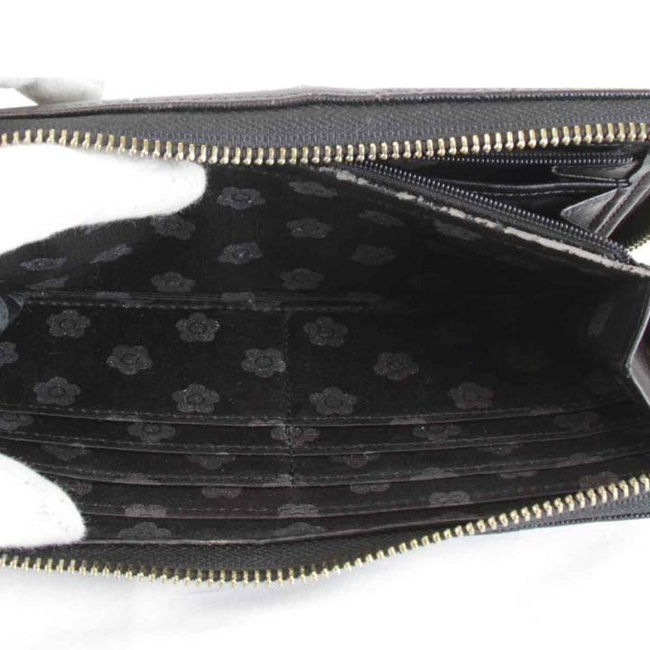 『USED』 
MARY QUANT マリークヮント 
 長財布 
レザー ブラック