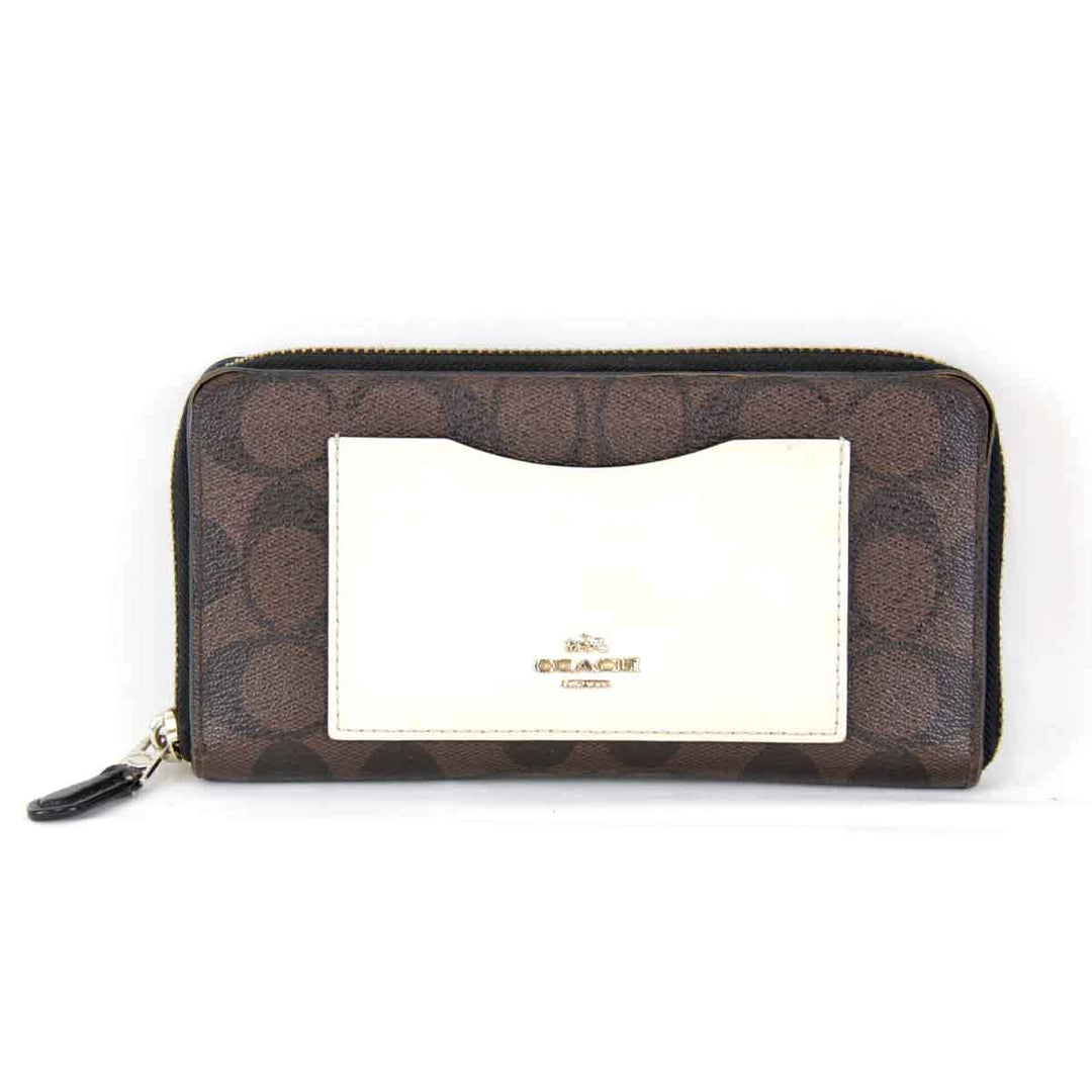 『USED』 
COACH コーチ 
 F57318 長財布 
PVC/レザー  ブラウン