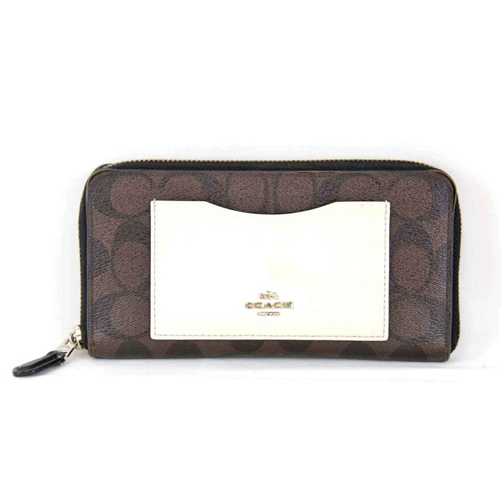『USED』 
COACH コーチ 
 F57318 長財布 
PVC/レザー  ブラウン