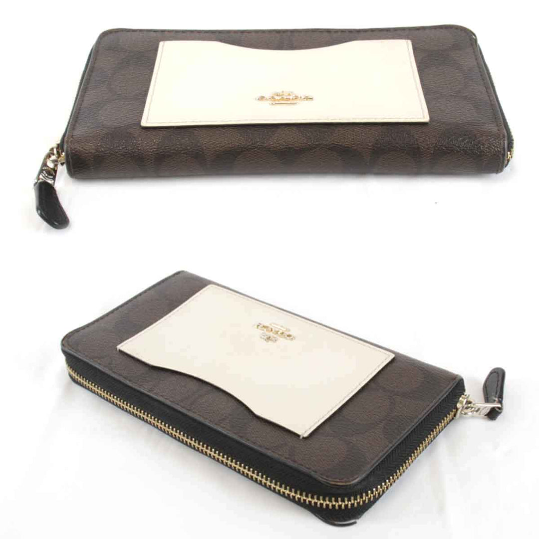 『USED』 
COACH コーチ 
 F57318 長財布 
PVC/レザー  ブラウン