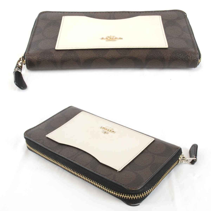 『USED』 
COACH コーチ 
 F57318 長財布 
PVC/レザー  ブラウン