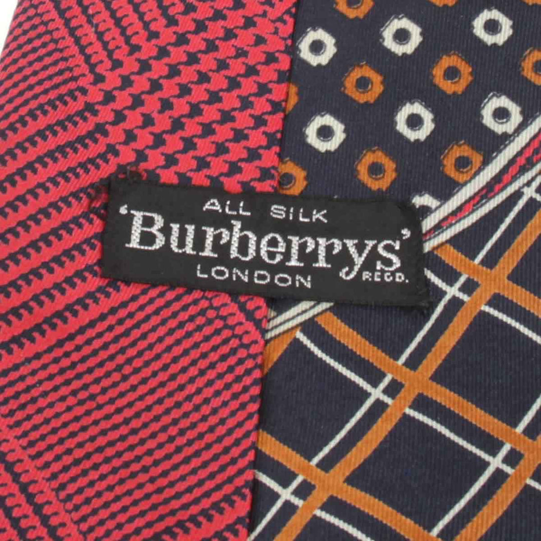 美品『USED』 
BURBERRY バーバリー 
 ネクタイ 
シルク レッド×ネイビー