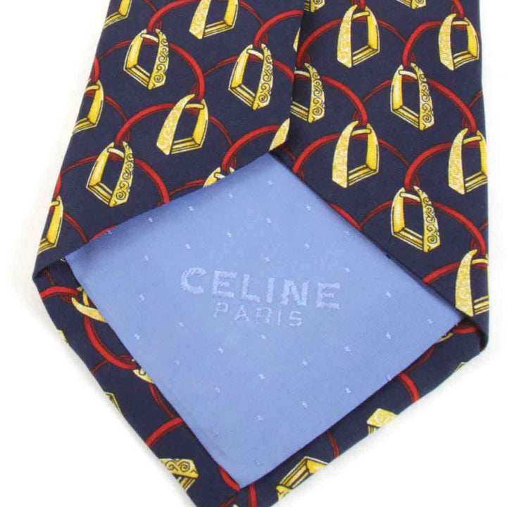 美品『USED』 
CELINE セリーヌ 
 ネクタイ 
シルク ネイビー