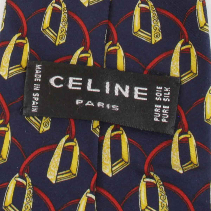 美品『USED』 
CELINE セリーヌ 
 ネクタイ 
シルク ネイビー