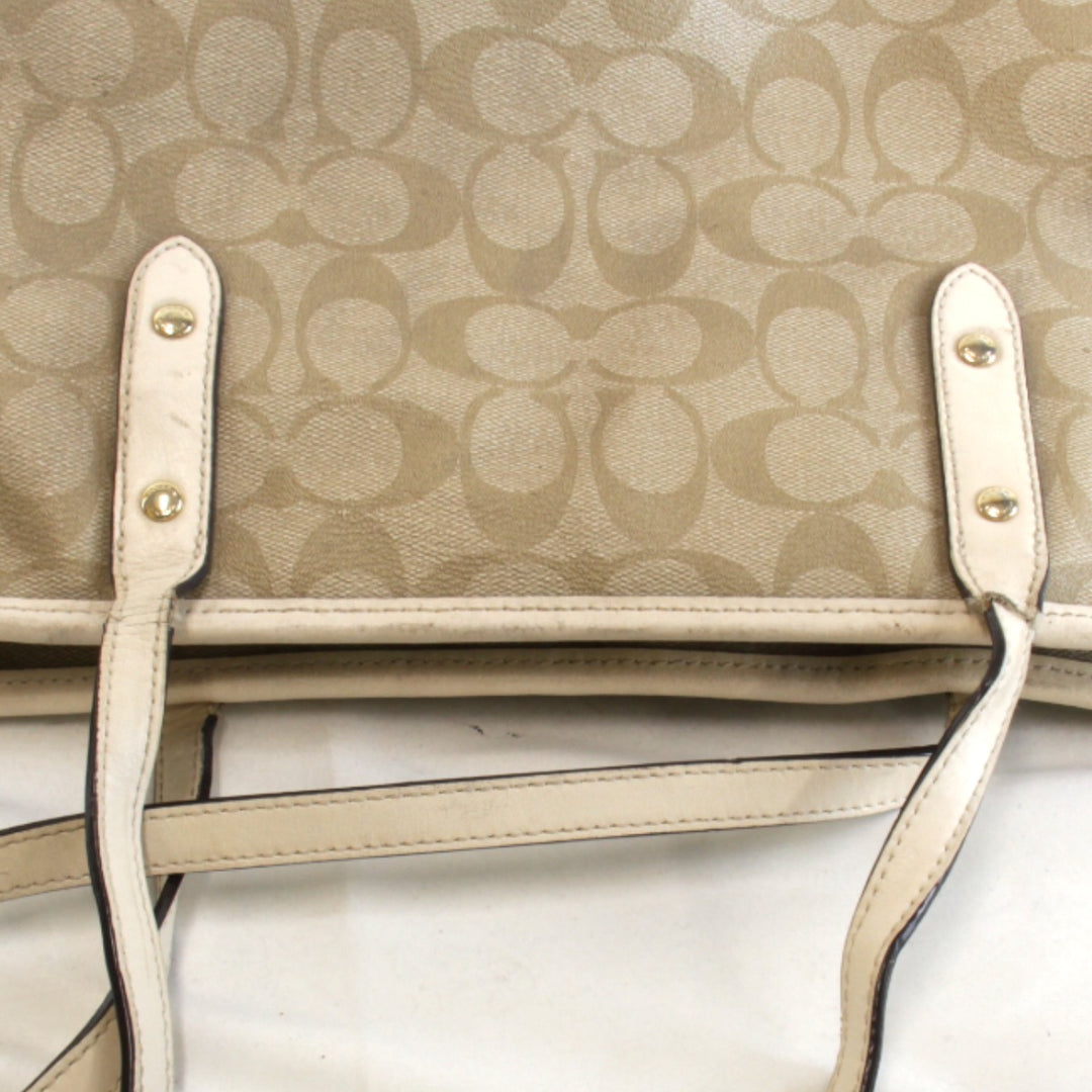 『USED』 
COACH コーチ 
 シグネチャー F58292 トートバッグ 
PVCコーティングキャンバス ベージュ