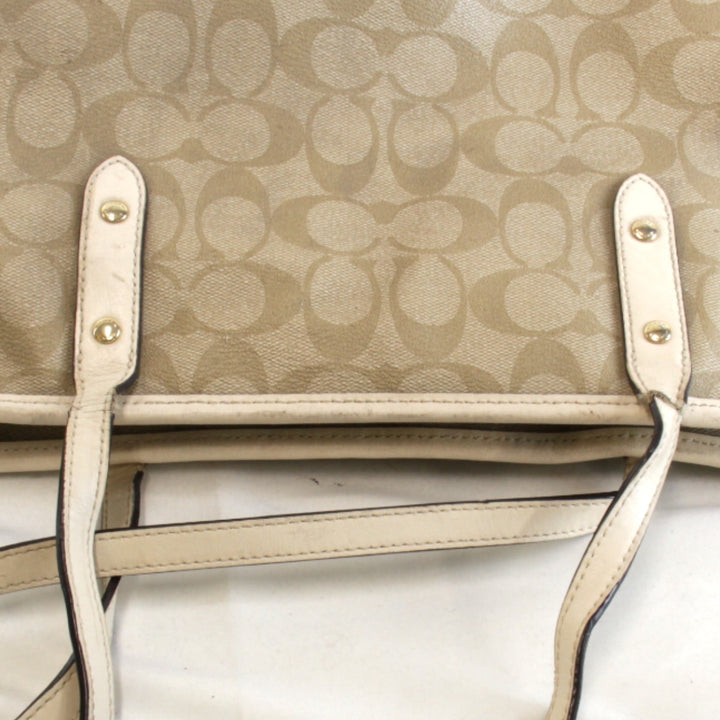 『USED』 
COACH コーチ 
 シグネチャー F58292 トートバッグ 
PVCコーティングキャンバス ベージュ