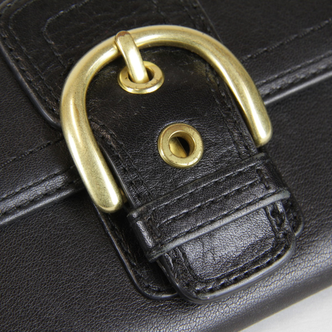 『USED』 
COACH コーチ 
 長財布 
レザー ブラック