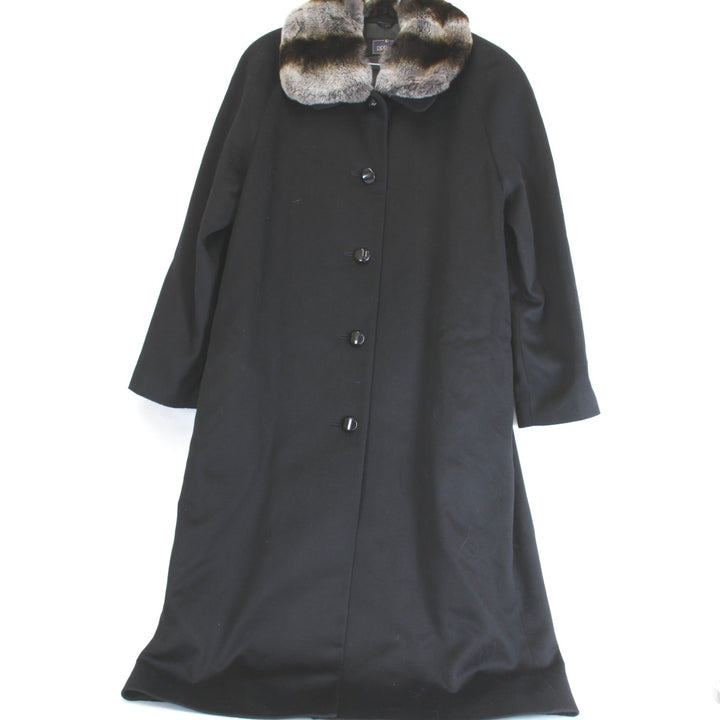 良品『USED』 
 
 RIPPLES ロングコート ファー襟 コート 
カシミヤ/ウール /ポリエステル ブラック