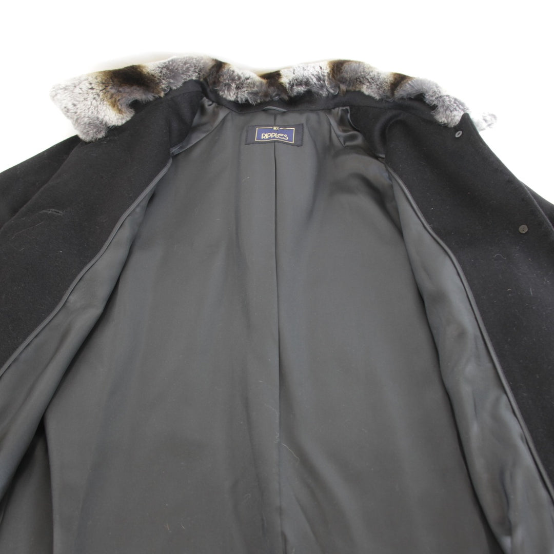 良品『USED』 
 
 RIPPLES ロングコート ファー襟 コート 
カシミヤ/ウール /ポリエステル ブラック