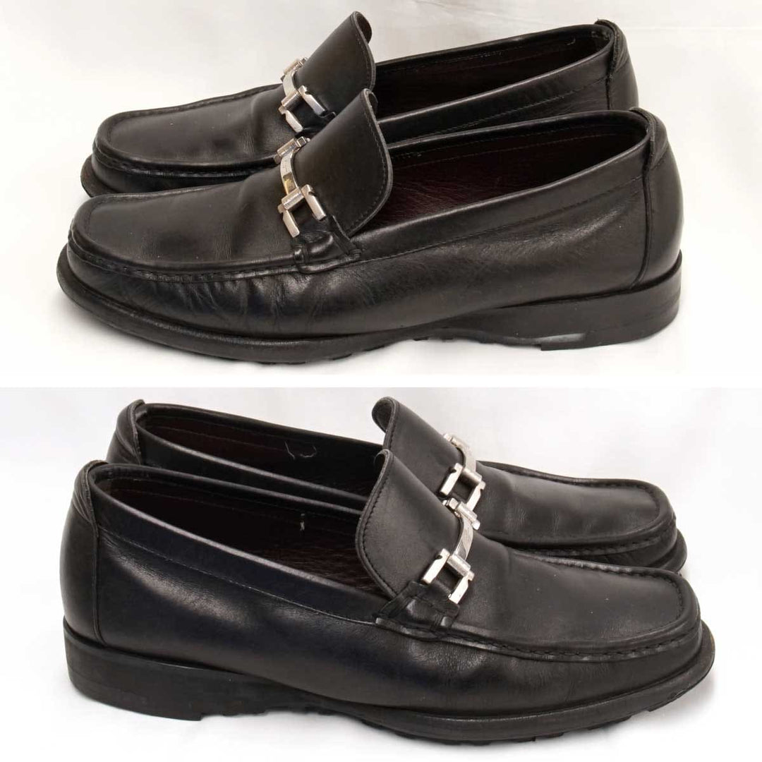 『USED』 
Salvatore Ferragamo フェラガモ 
 PASQUALE ローファー 
レザー ブラック メタルビット ビジネスシューズ
