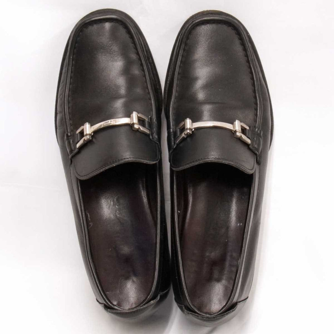 『USED』 
Salvatore Ferragamo フェラガモ 
 PASQUALE ローファー 
レザー ブラック メタルビット ビジネスシューズ