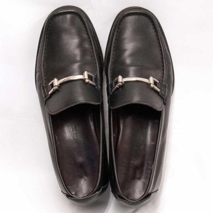 『USED』 
Salvatore Ferragamo フェラガモ 
 PASQUALE ローファー 
レザー ブラック メタルビット ビジネスシューズ