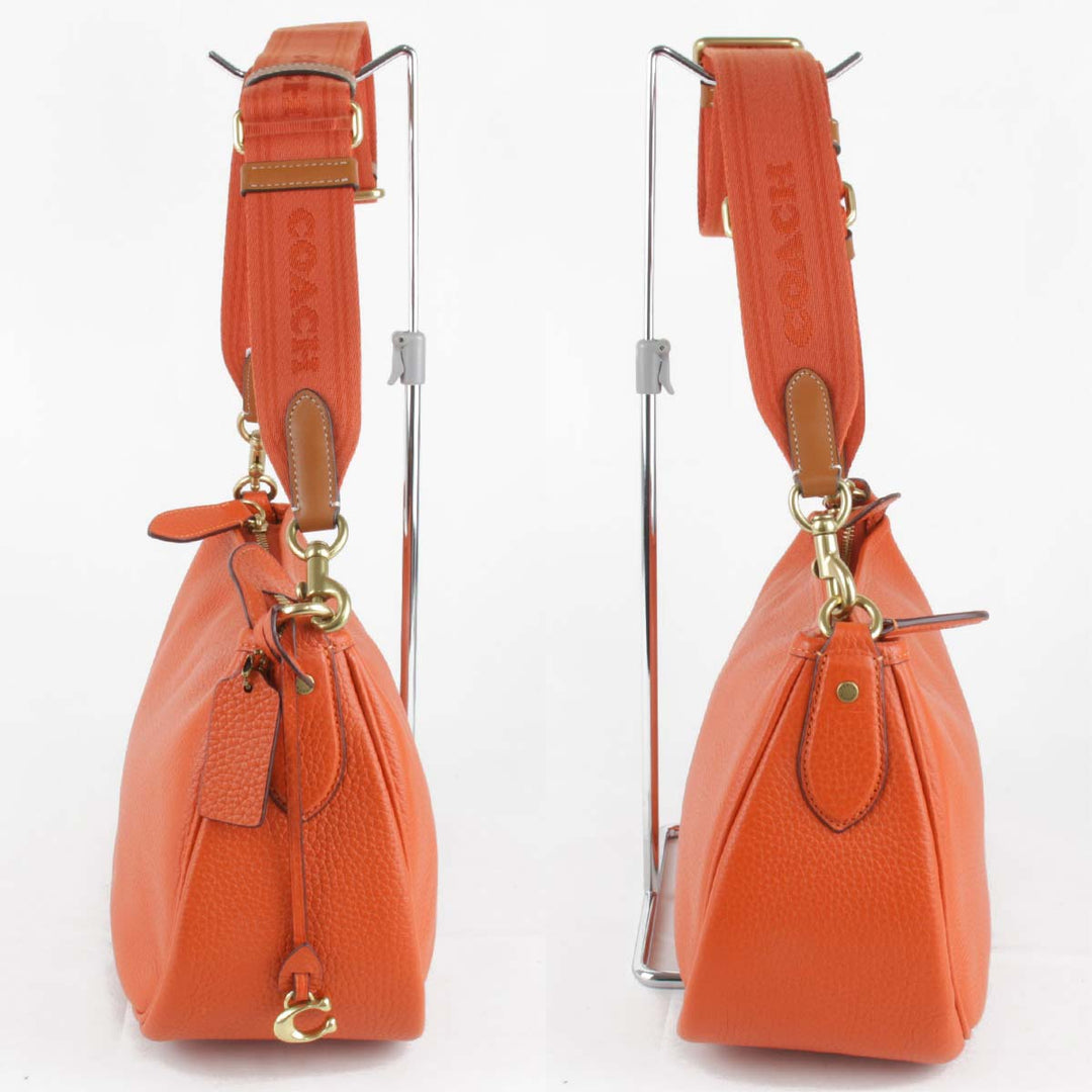 美品『USED』 
COACH コーチ 
 CC437 ショルダーバッグ 
レザー オレンジ