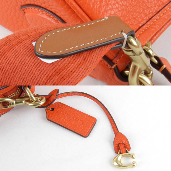 美品『USED』 
COACH コーチ 
 CC437 ショルダーバッグ 
レザー オレンジ