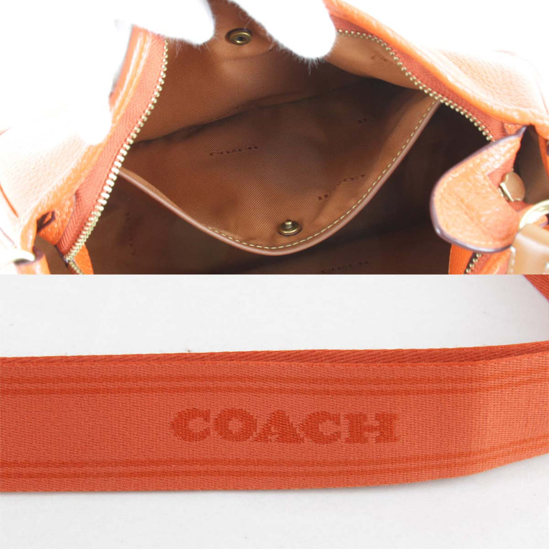 美品『USED』 
COACH コーチ 
 CC437 ショルダーバッグ 
レザー オレンジ