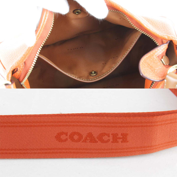美品『USED』 
COACH コーチ 
 CC437 ショルダーバッグ 
レザー オレンジ