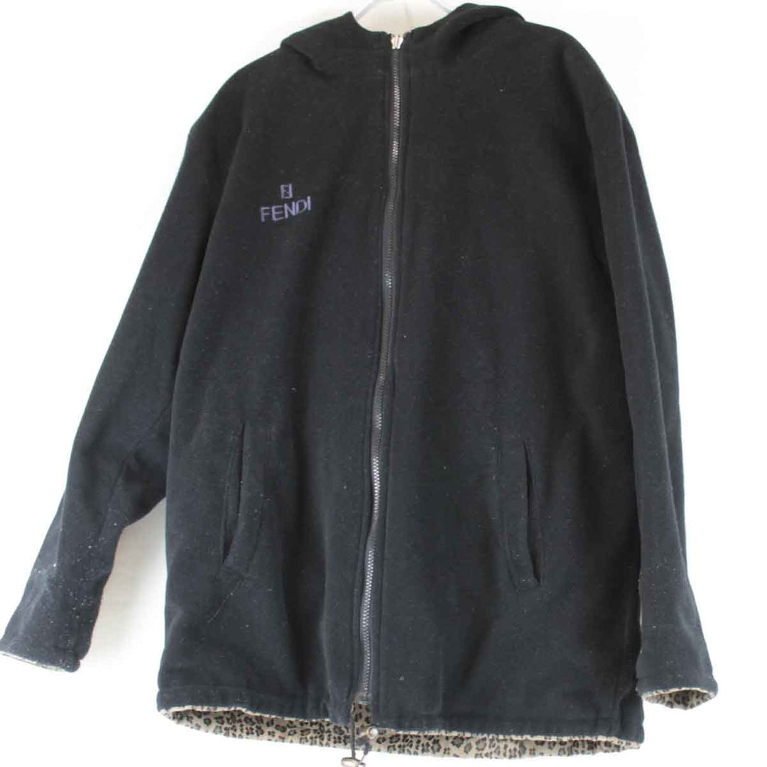 『USED』 
FENDI フェンディ 
 リバーシブルパーカー パーカー 
 ブラック/レオパード